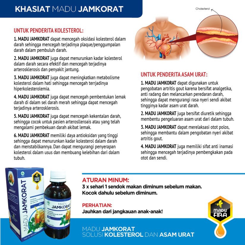 Madu JAMKORAT Asli Original Obat Jamu Penurun Kolesterol Asam Urat Rematik Nyeri Sendi Herbal Ampuh