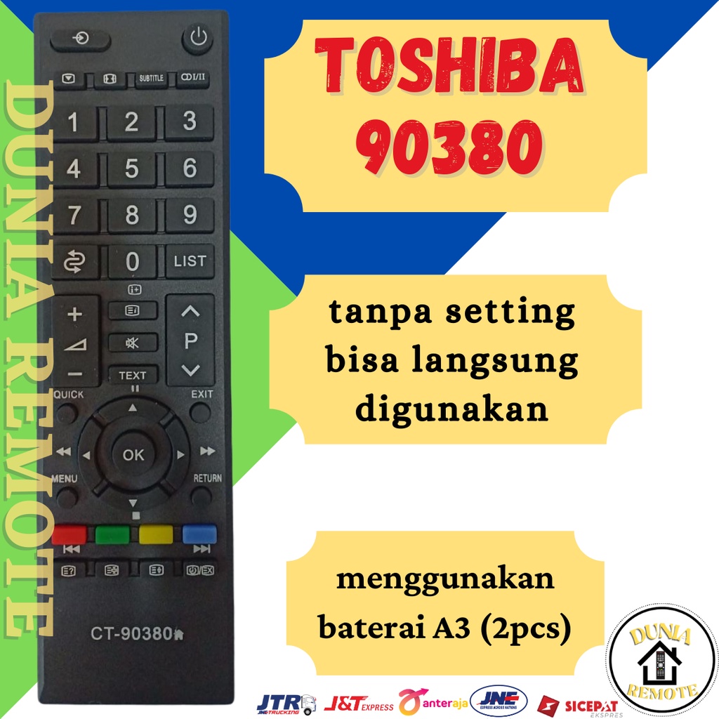 Remot Remote TV Toshiba LCD LED Regza 90380 tanpa setting