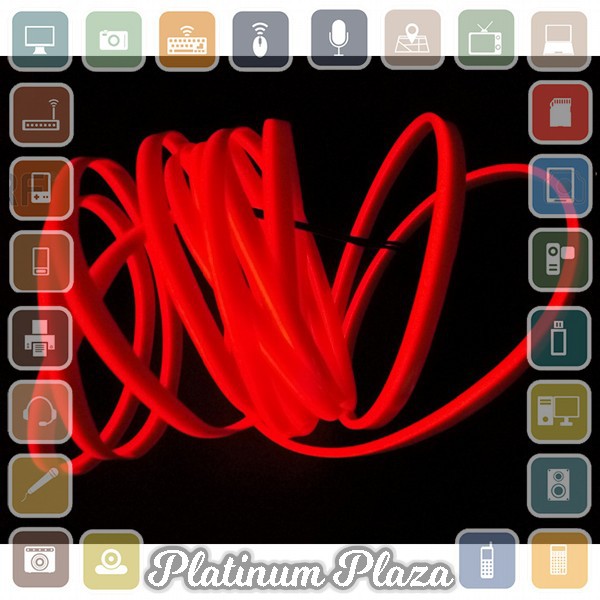 Seametal Lampu Interior Mobil LED Neon 3 Meter + 12V Inverter - TB30`JFE7JX- Red