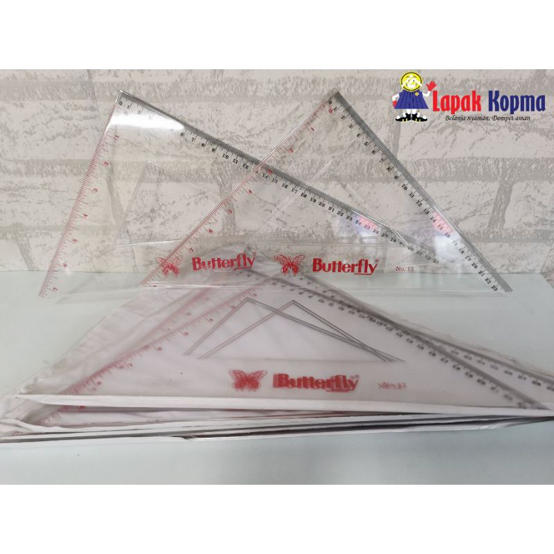 

Penggaris segitiga 1 set 23 dan 33 cm merk butterfly