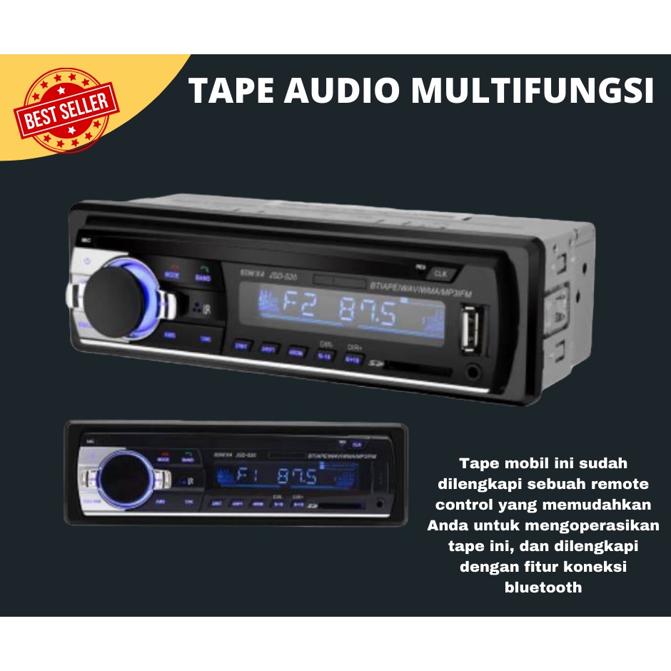 Tape Audio Mobil Multifungsi - Bluetooth USB MP3 FM Radio - JSD-520 (GRATIS BUBBLE)