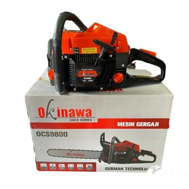 MESIN POTONG KAYU CHAINSAW OKINAWA OCS9800 KOMPLIT BAR BAJA 24 INCI