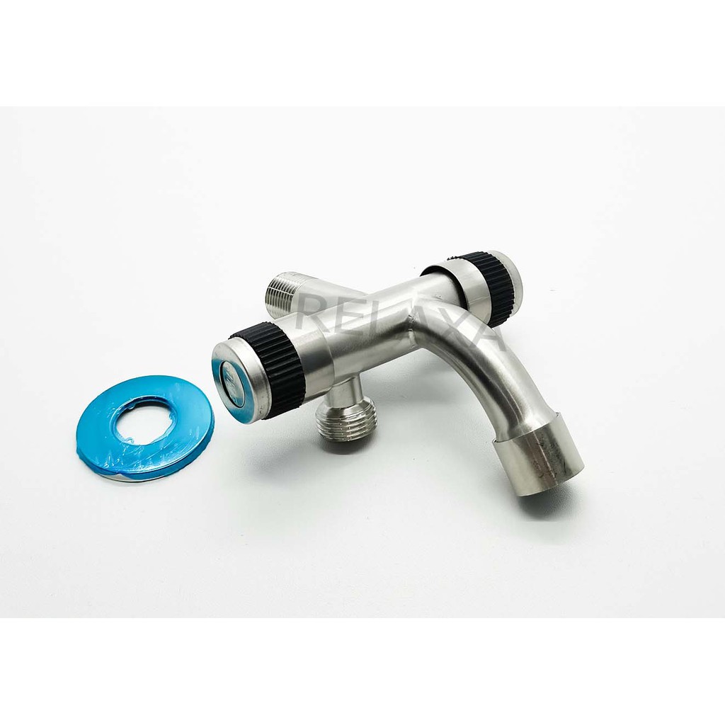 Keran shower cabang stainless  / keran shower double / keran cabang Relaxa