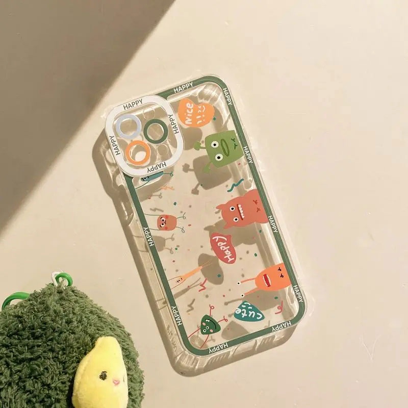 Soft case Silikon Transparan 13pro 13prm Motif Kartun Untuk iphone 11 12pro MAX 7p 8p XS MAX Xr 11 MAX 7se-se20207se-se