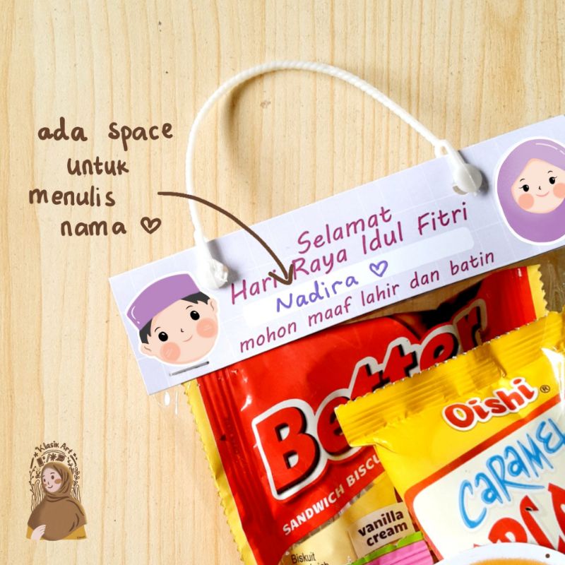 

Plastik Snack Label Bingkisan Lebaran Parcel 5 PCS / PACK