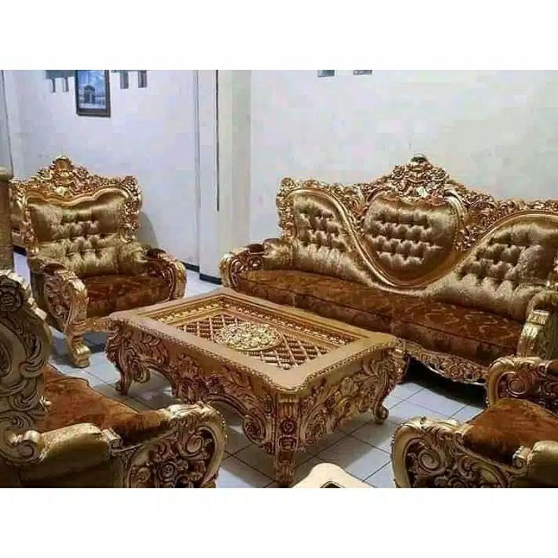 Sofa Kursi Tamu Bellagio/Sofa Sultan Belagio Jati Sofa Mewah Ukiran Jepara/Kursi Sofa Sultan Premium