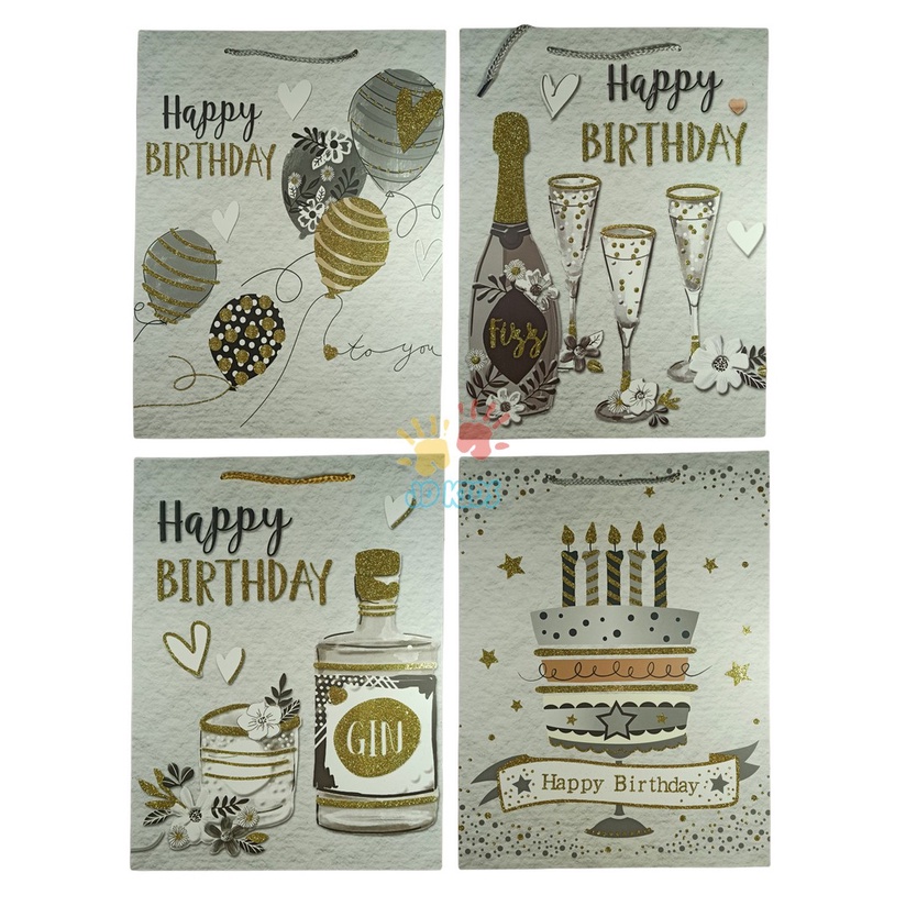 

Party Gift Bag | Birthday Goodie Bag | Paper Bag Premium Motif Glitter