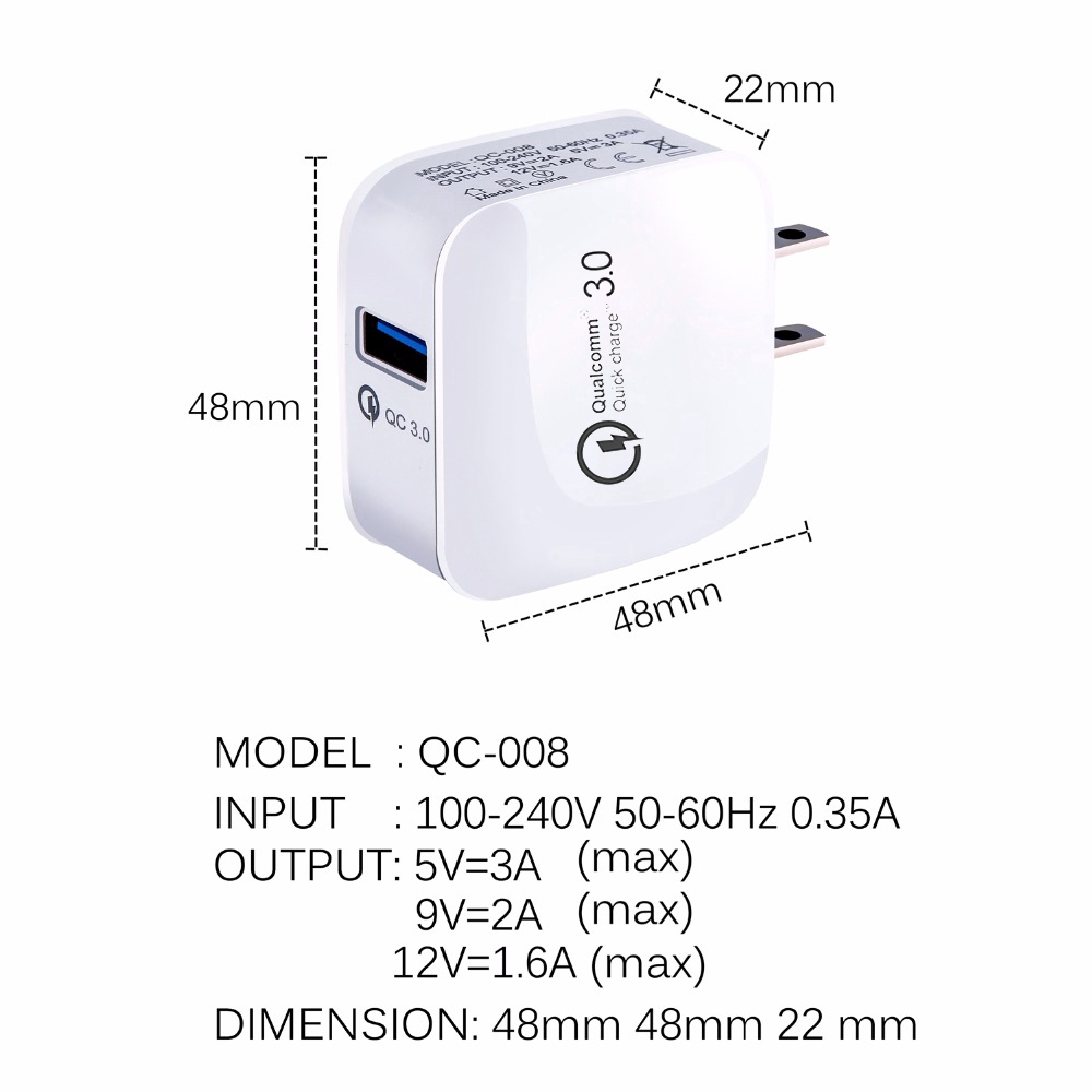 Suntaiho Quick Charger QC 3.0 USB Charger EU/US Plug Fast Charger For IPhone ipad Samsung Huawei Xiaomi