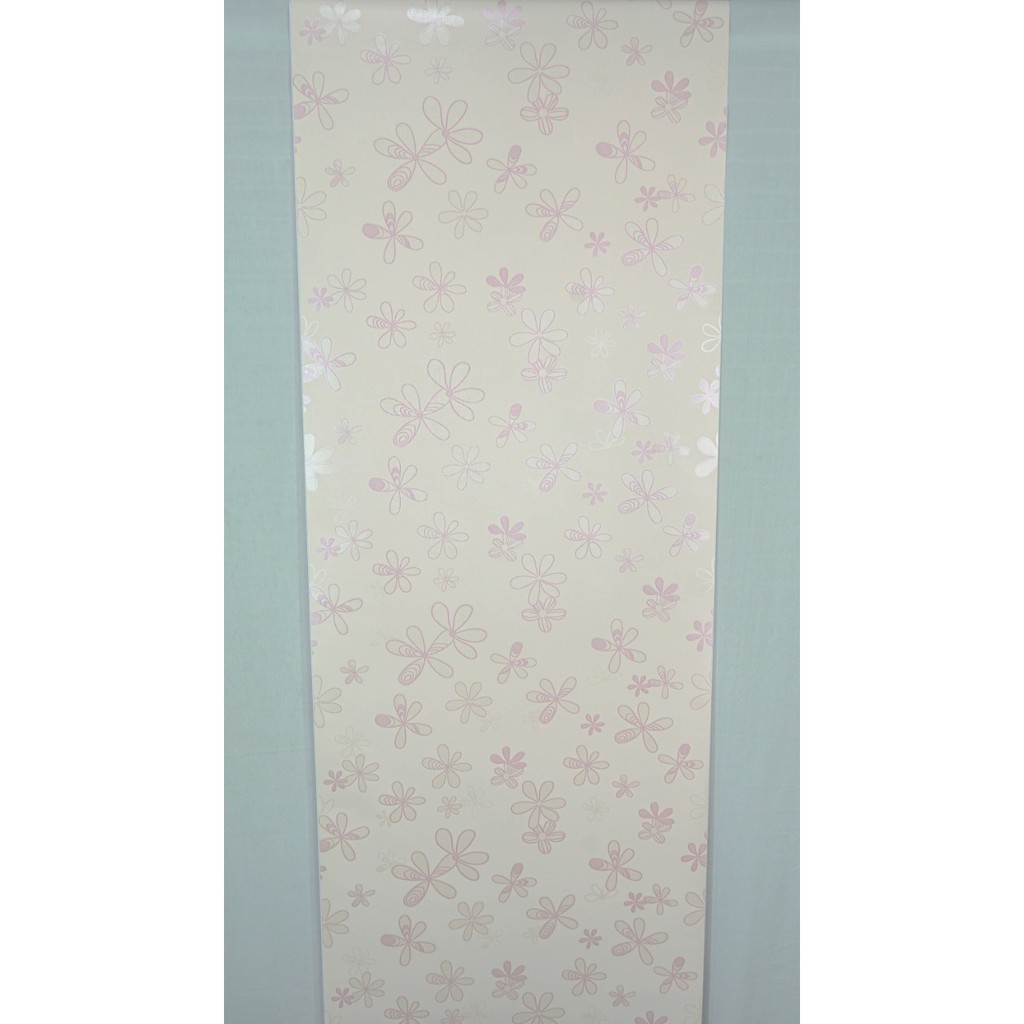 Walppaper Sticker Dinding Motif Bunga Pink Ungu 5151-1/Wallpaper Sticker Motif