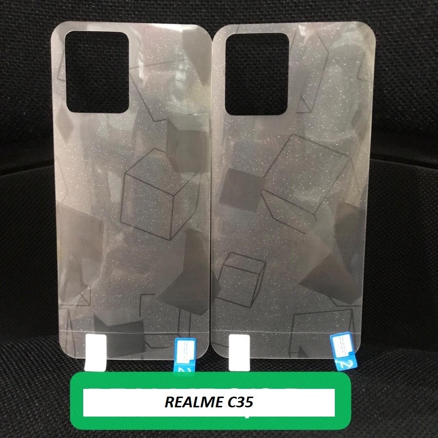 REALME C55 NFC C33 C35 C30S C30 C31 ANTI GORES BELAKANG SKIN MOTIF GLITTER CUBE, GARSKIN BACK ANTI JAMUR TRANSPARAN PELINDUNG BELAKANG