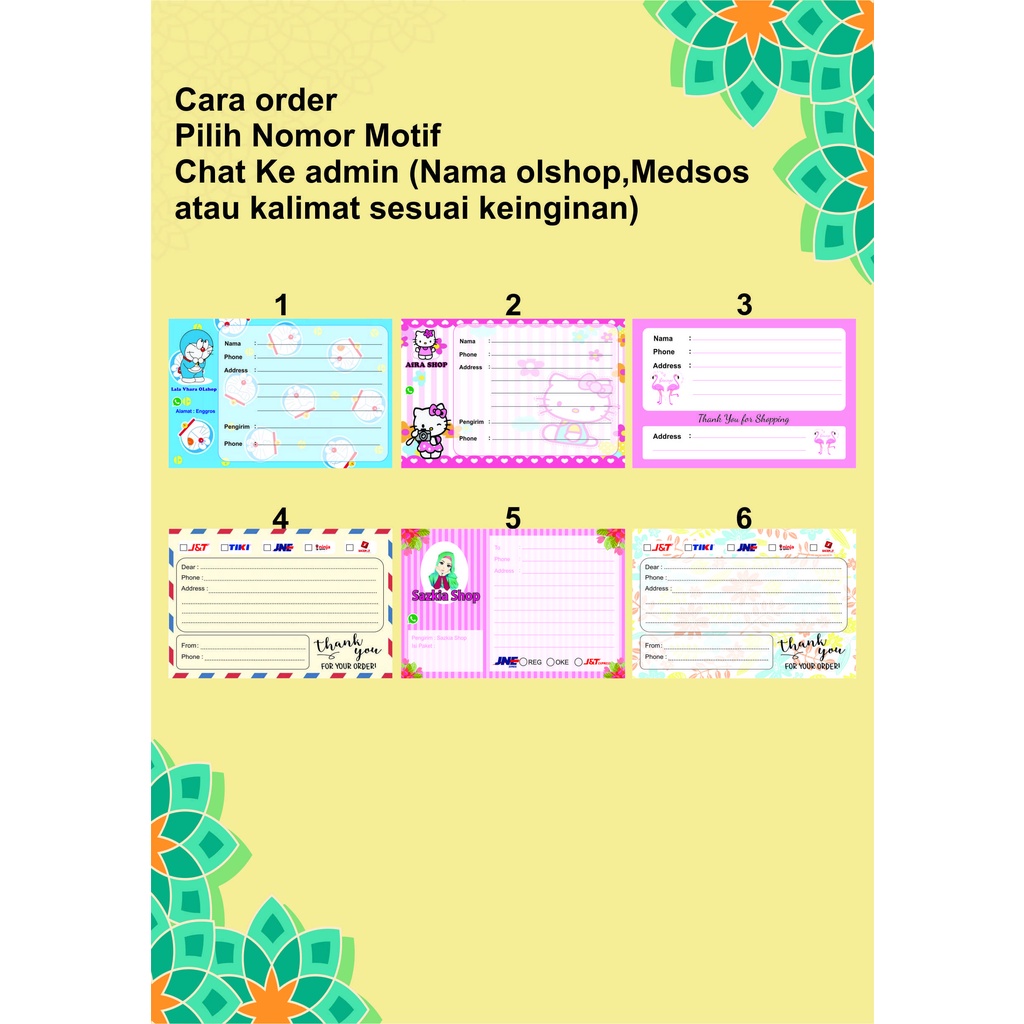 

(isi 50-70pcs) sticker label pengiriman Olshop / label pengirim / label tulis alamat / sticker pengirim paket