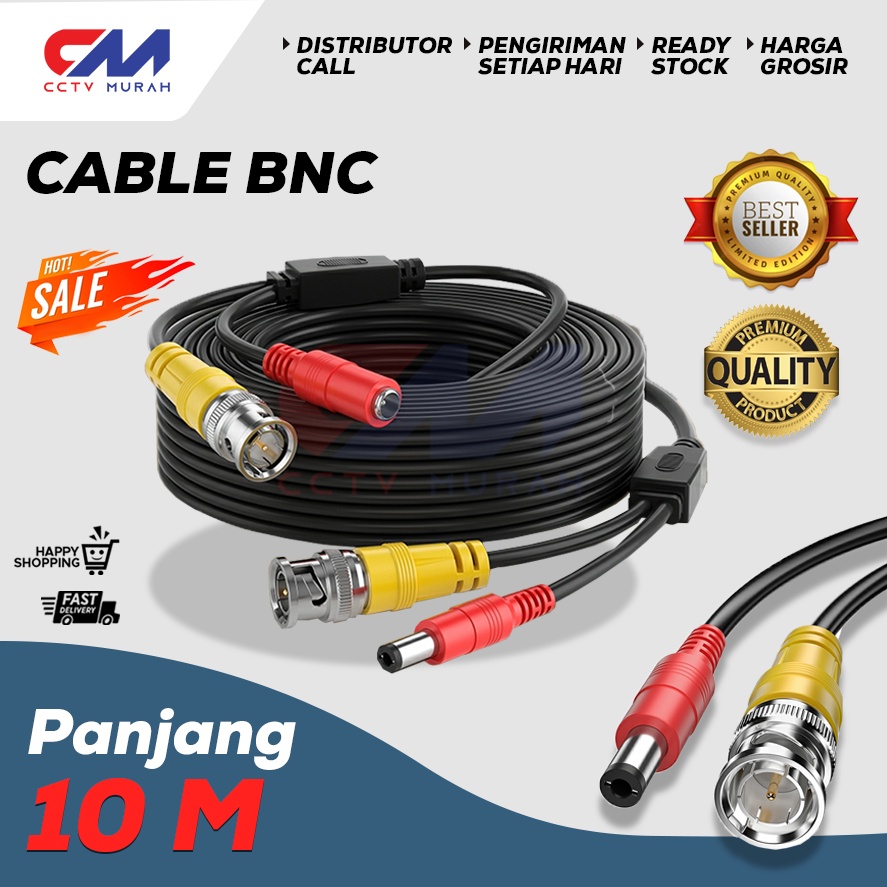 Kabel BNC VIDEO + Power DC || Type KB-VP10M || Kabel Panjang 10 Meter