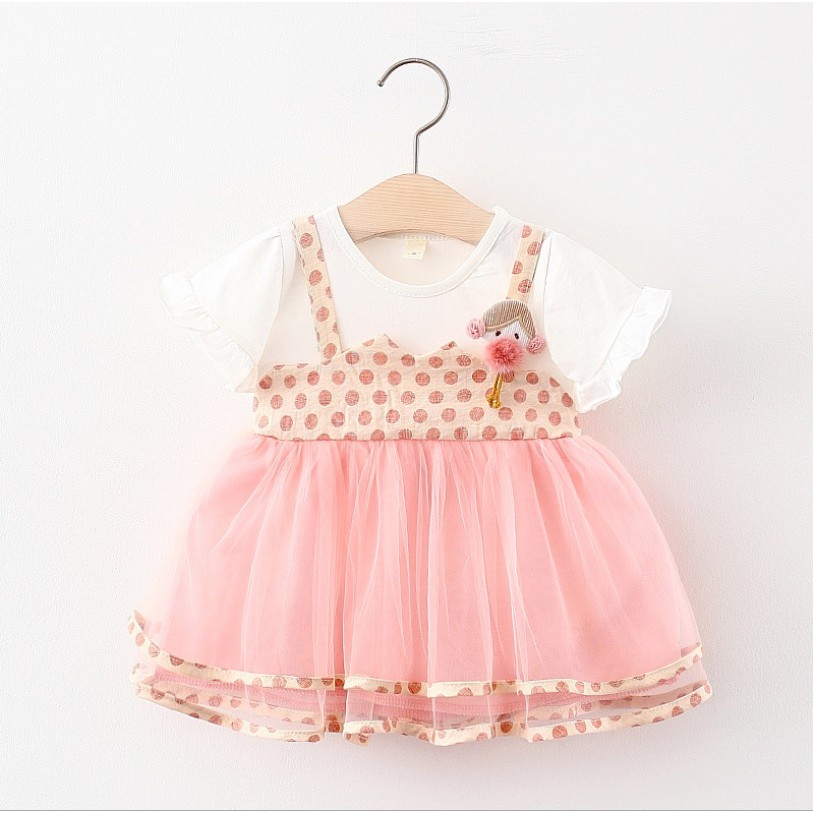 DP44- Dress bayi/dress anak /pakaian bayi anak perempuan motif polkadot kualitas premium