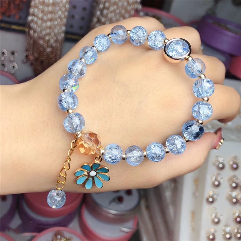 Indah Kristal Manik-manik Gelang Wanita Daisy Pesona Gelang Pergelangan Tangan Rantai