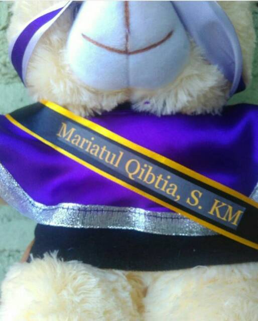 BONEKA WISUDA TEDDY BEAR EKSKLUSIF SELEMPANG NAMA WISUDAWAN