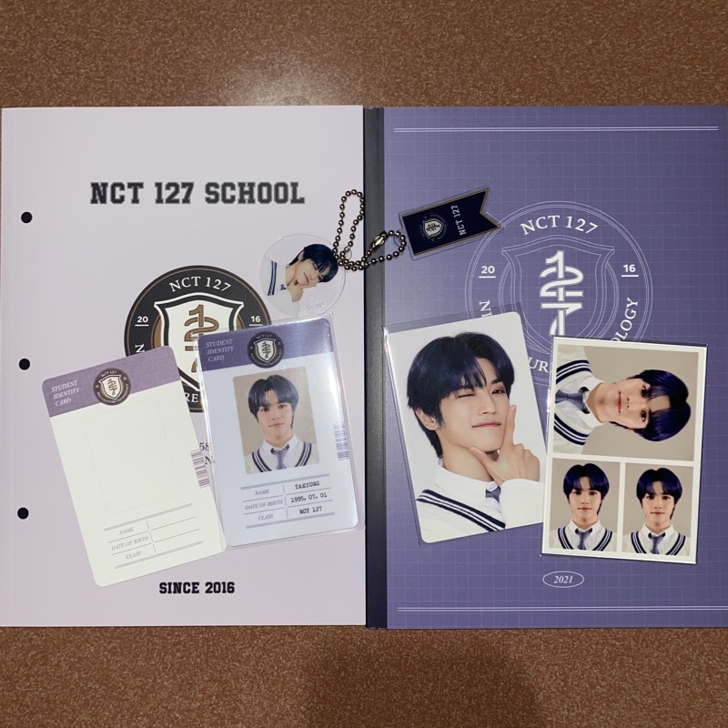 Taeyong NCT 127 Back to School (B2S) photocard, id picture, keycharm, notebook