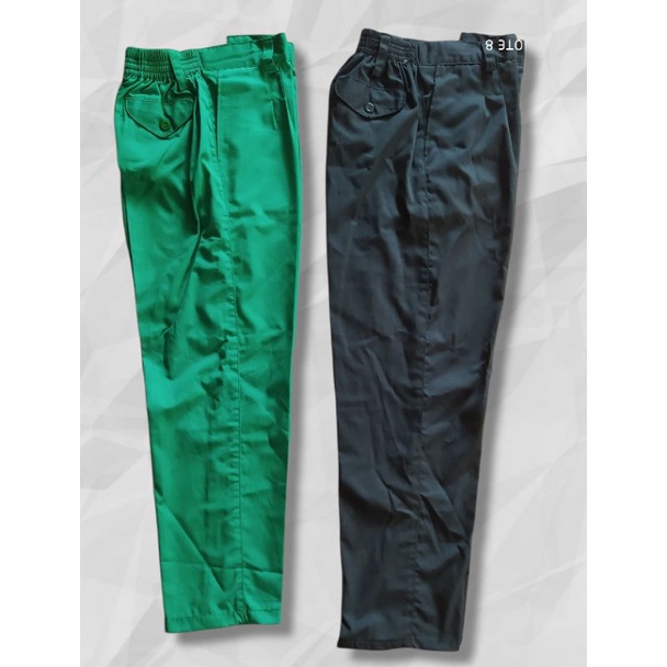 seragam sekolah - celana panjang Mi/Madrasah Sd SMP warna (hijau hitam biru) karet pinggang