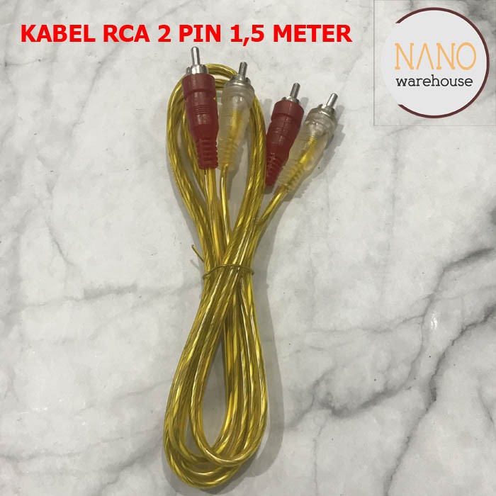 Kabel AV RCA Audio Video 2-2 Pin 1,5 Meter Transparan