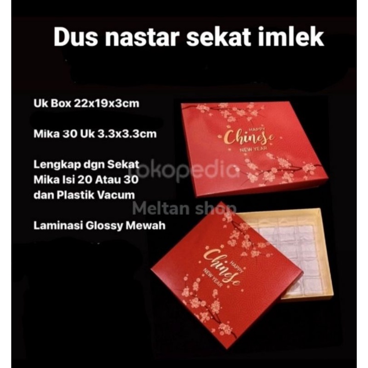 Dus kue nastar sekat box nastar merah sekat (5set)