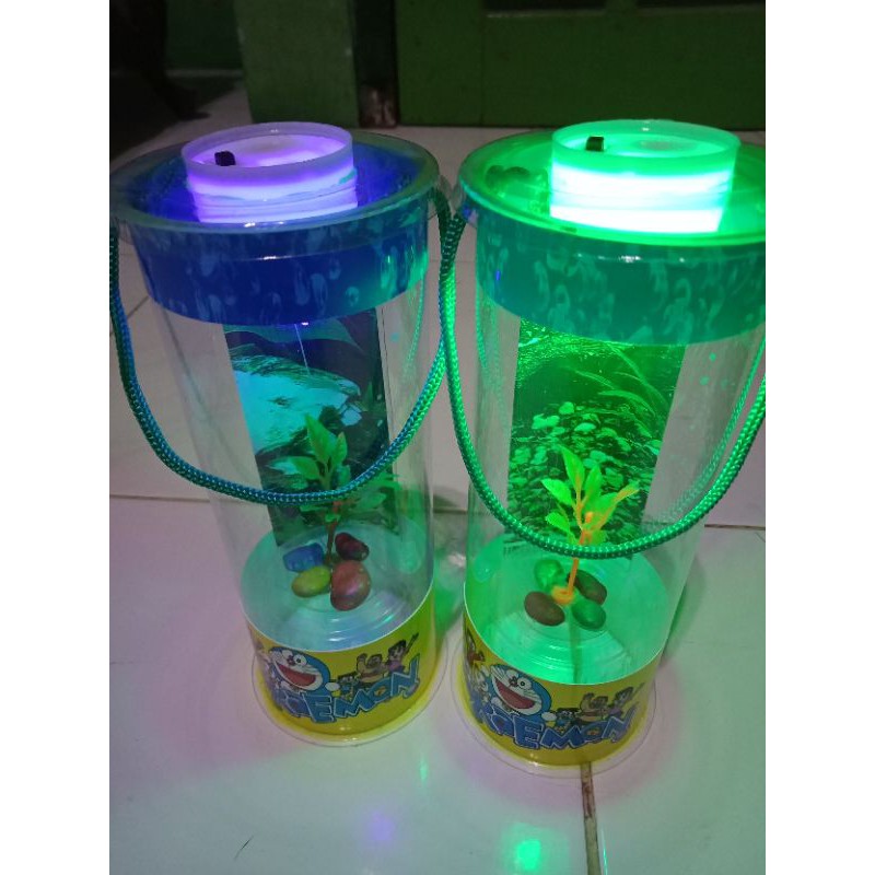 (COD) aquarium mini ikan cupang LED motif