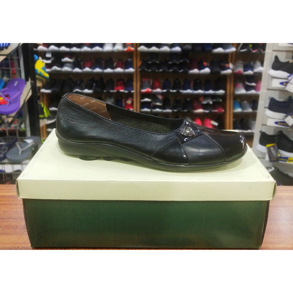 Sepatu Flat Wanita Kulit Kerja Scorpion Hitam 6026 Terlaris