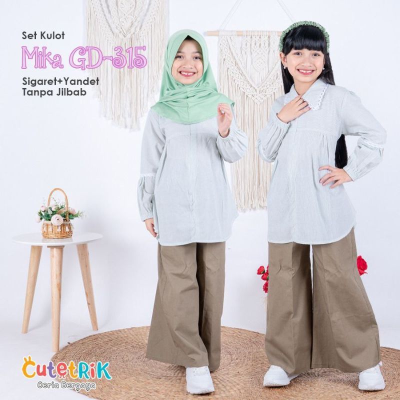 Setelan kulot mika ori by cutetrik/set kulot anak/set kulot katun /setelan tunik anak