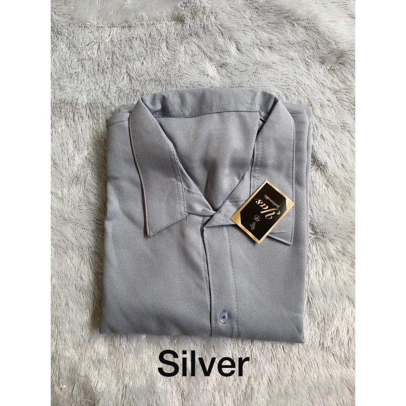 GROSIR GAMIS NIDIA FULL KANCING BUSUI BUMIL DRESS MOSCREPE PREMIUM ORI BAJU GAMIS TERBARU 2022 sabasollshop-Abu silver