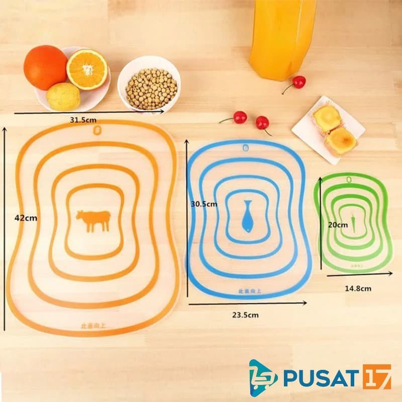 HARGA PROMO!! Serbaguna Cutting Board Talenan Dapur Plastik Telenan Tipis Transparan Alas Potong