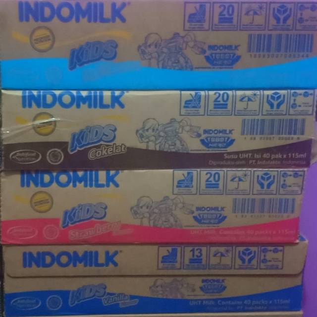 

Susu Indomilk Kids Uht 115ml (Coklat,stroberi,vanila, fullcream)