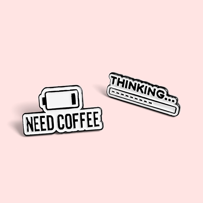 2021 Bros pin Enamel Desain Coffee Mind Progress Bar Untuk Hadiah