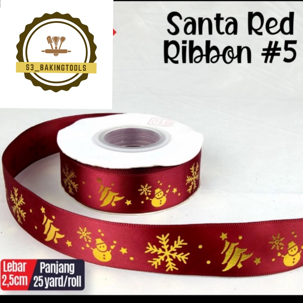 

pita natal merah maroon 22 meter