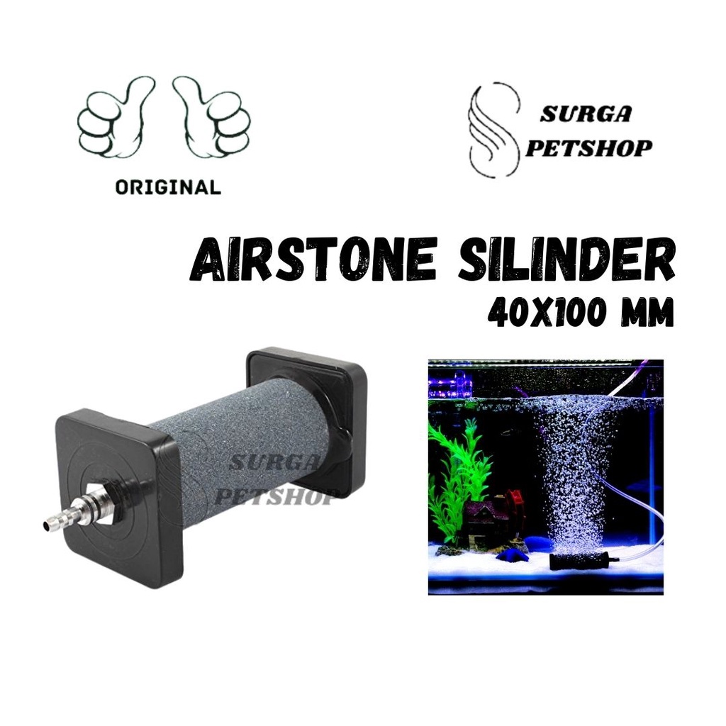 AIRSTONE SILINDER ukuran 4 X 10 CM 40 X 100 mm Batu Aerator buble air stone aerasi gelembung udara h