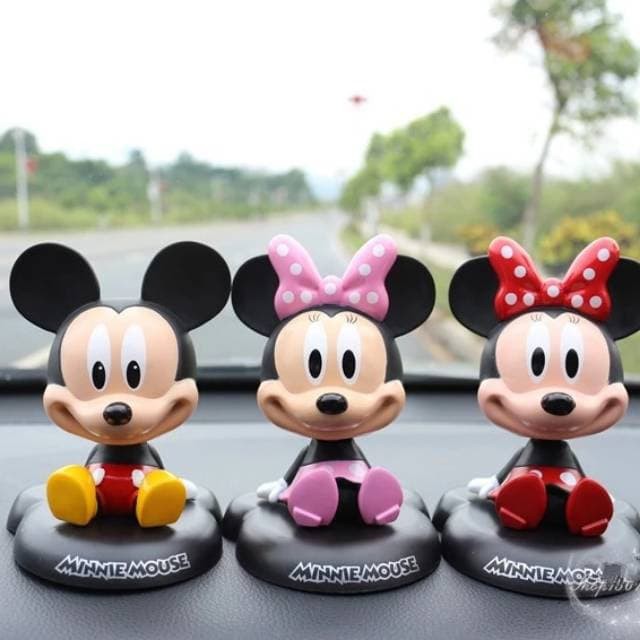 Super Murah! PAJANGAN DASHBOARD MOBIL MINNIE MICKEY MOUSE DUDUK MINIATUR FIGURE