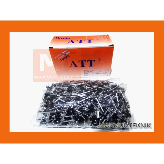 Paku Rivet - Paku Keling Type 435 Merek Att Warna Hitam - Coklat - Put