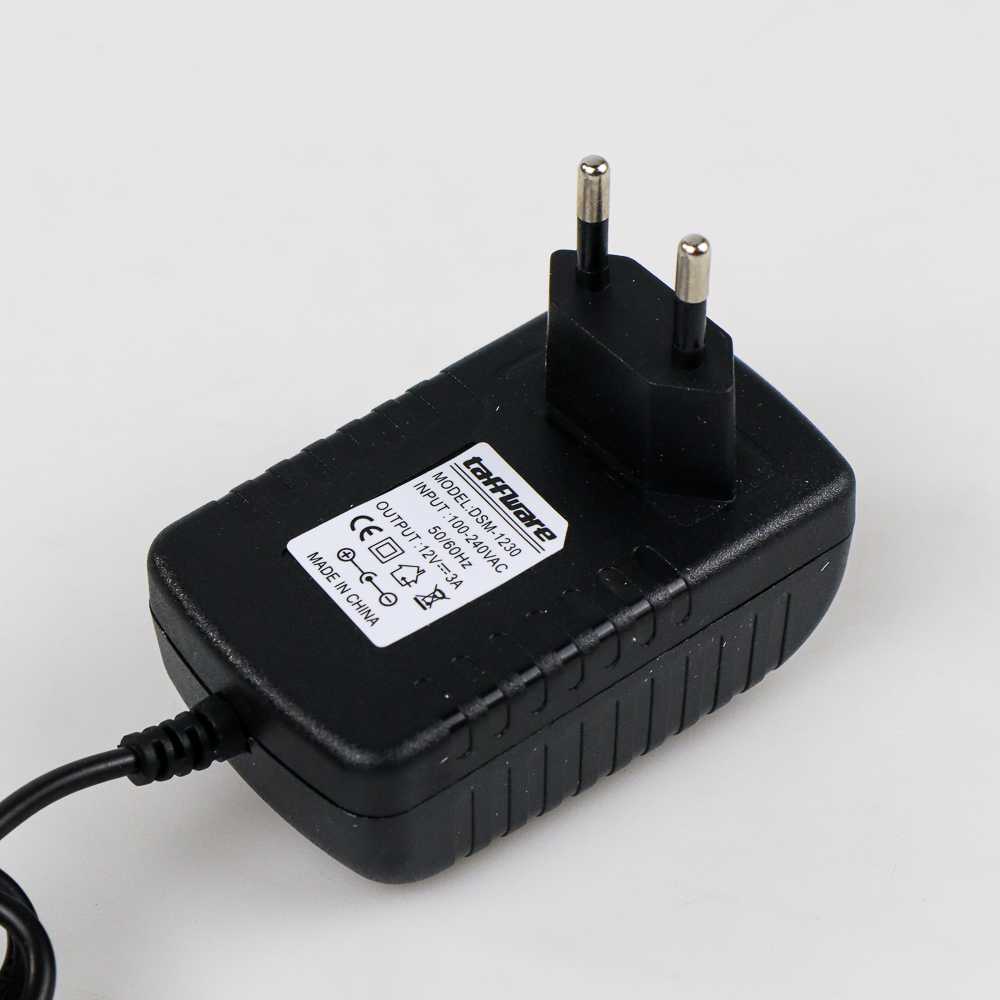PROMO Taffware Power Adaptor LED Strip EU Plug DC12V 3A - DSM-1230 OMAD70BK