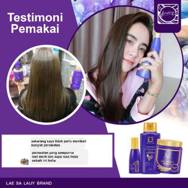 Lae Sa Luay Paket 3 in 1 Masker Rambut + Shampoo + Serum Keratin