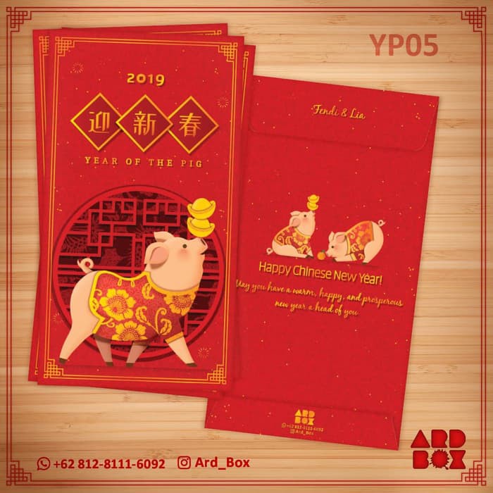 

Langsung Order Angpao Imlek terbaru tahun babi merah Costum Nama 1 pack 6 pcs YP05 Diskon