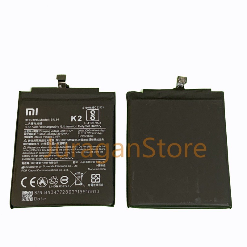 BATERAI BATRE XIAOMI REDMI BN35 / REDMI 5A BN34 / REDMI 5 PLUS BN44 / REDMI 6 PRO BN47