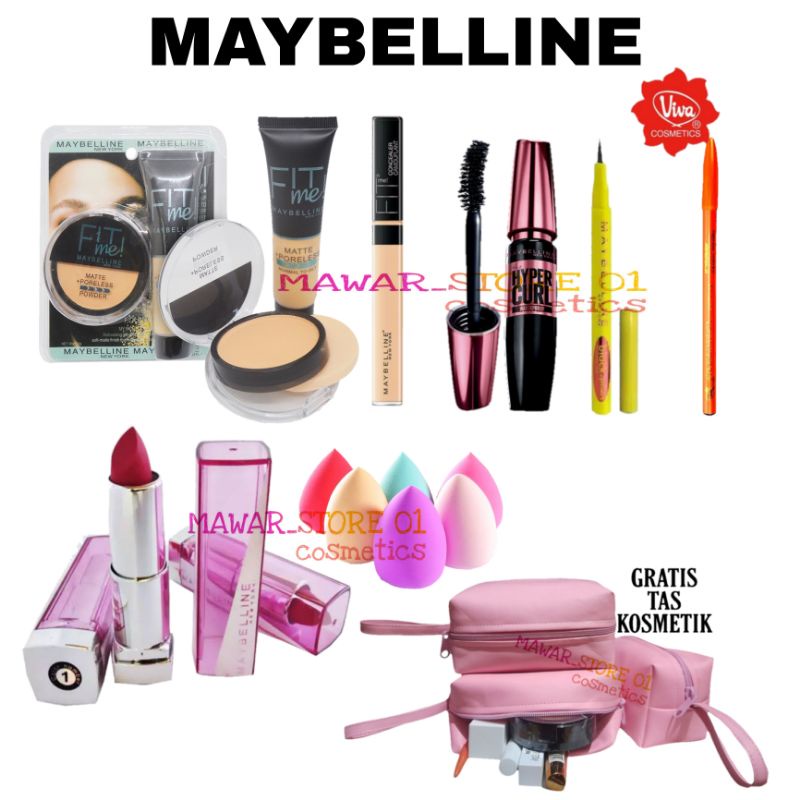 Paket Kosmetik Maybelline Fit Me Lengkap 8 in 1 - Make Up Maybelline Fit Me*