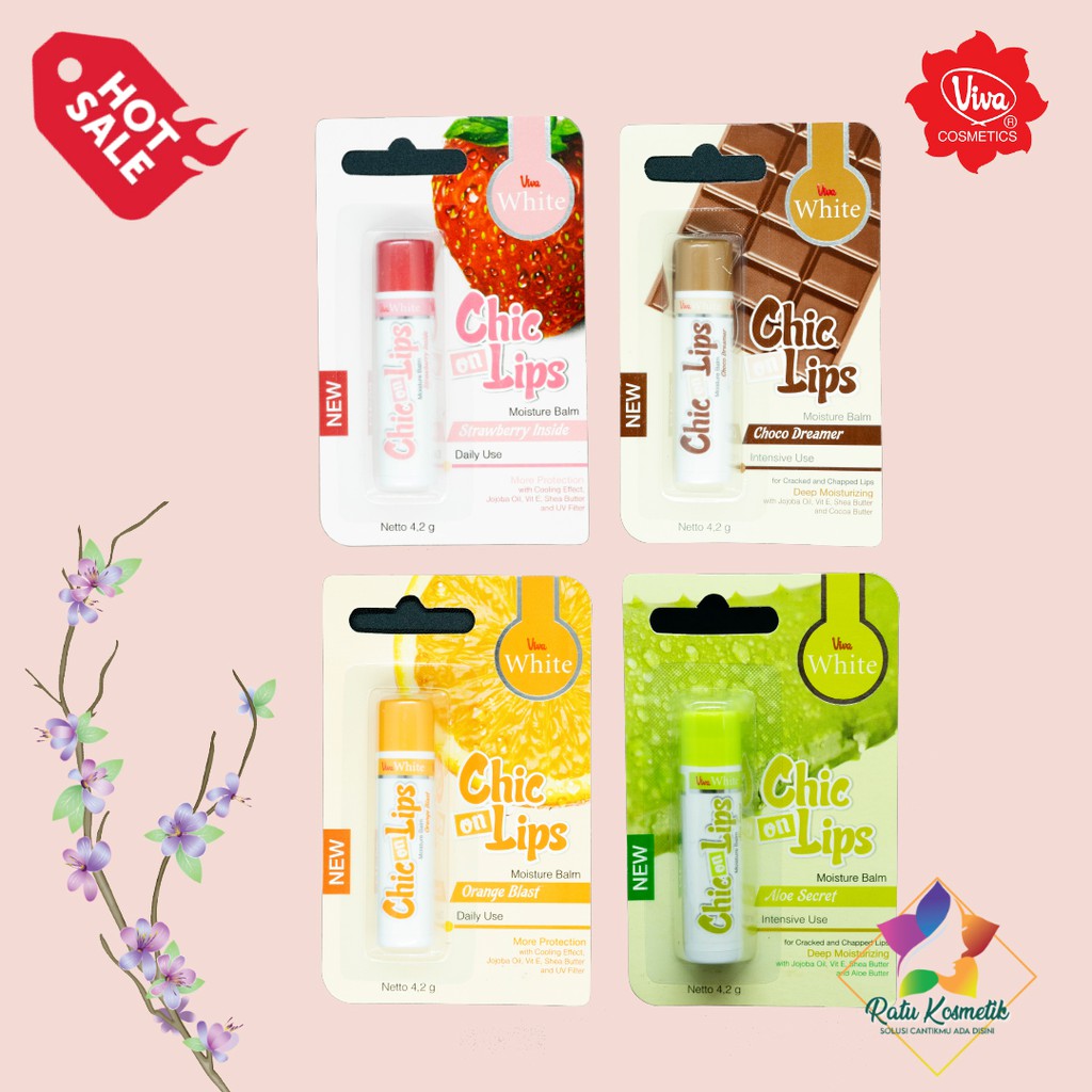 ❤ RATU ❤ Viva Chic On Lips | Lip Balm | Pelembab Bibir Moisture Jojoba Oil Aloe Vit E 4.2g (✔️BPOM)