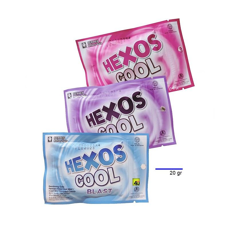 Permen hexos cool sugar free mint candy  isi 8 butir