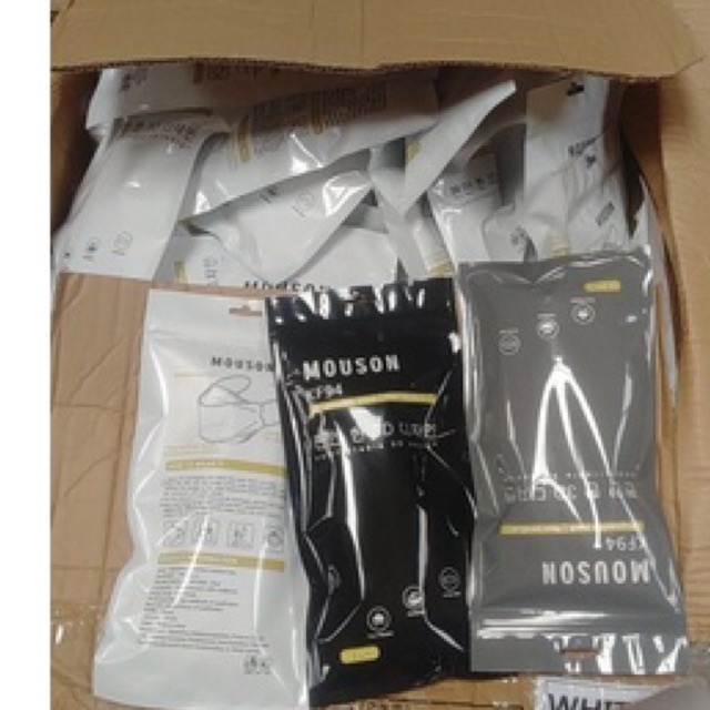 masker mouson kf94 abu atau hitam satuan kemas plastik