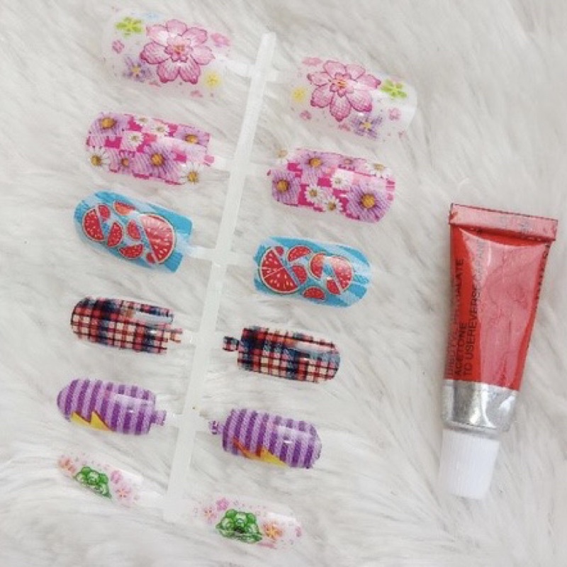 KUKU PALSU ANAK 12 SET MAINAN GROSIR NAIL ART