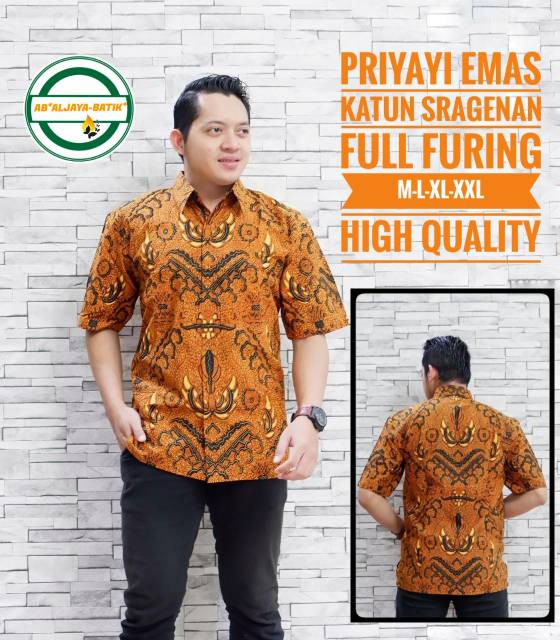 Kemeja Batik Lengan Panjang/Hem Batik Lengan Pendek PRIYAYI EMAS Kemeja Batik Lapis Furing