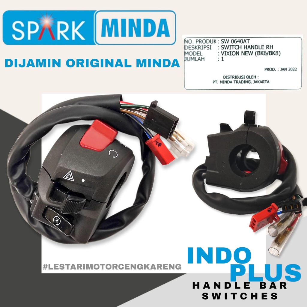 SAKLAR KANAN VIXION NEW LED ADA TOMBOL HAZARD ASLI ORI MINDA SW-0640AT