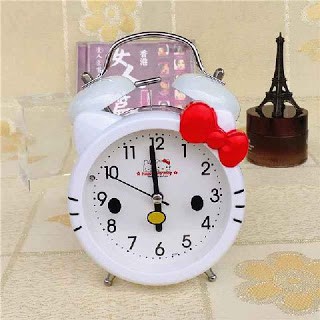 (250 gr) Jam Weker Beker Alarm Karakter Doraemon Hello Kitty Keroppi Suara Kring Sangat Nyaring