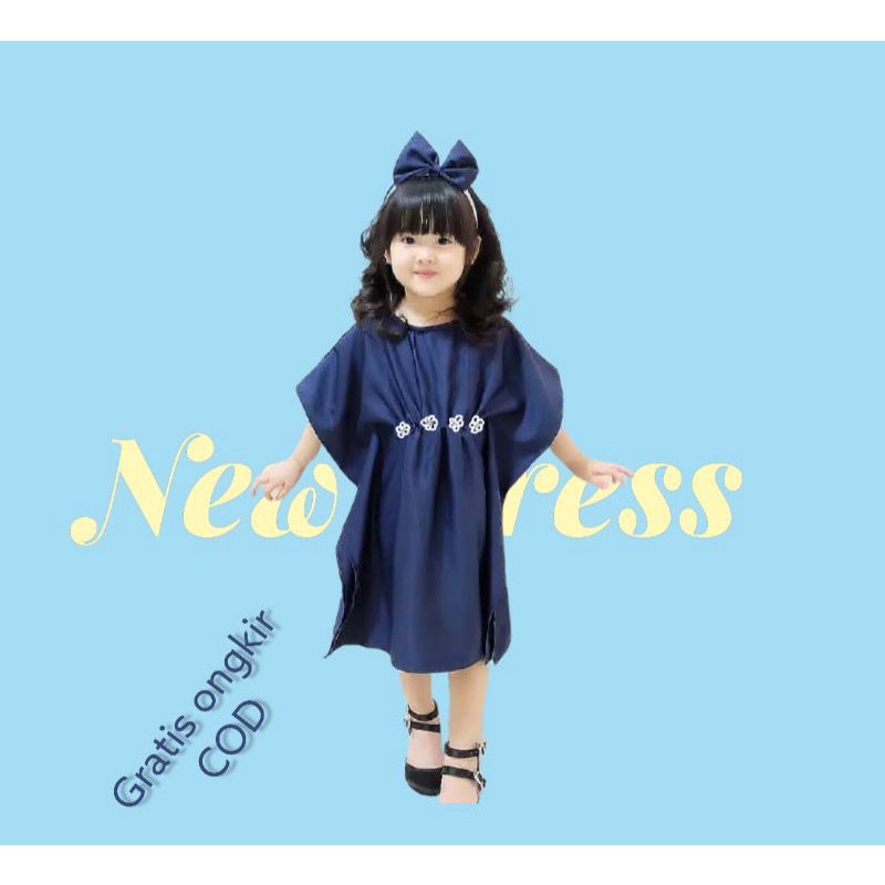 baju dress anak/kaftan anak bonus bondu