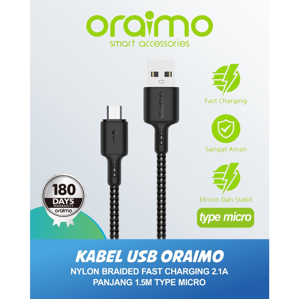 KABEL USB ORAIMO OCD-M29N MICRO 1.5M (1PCS)