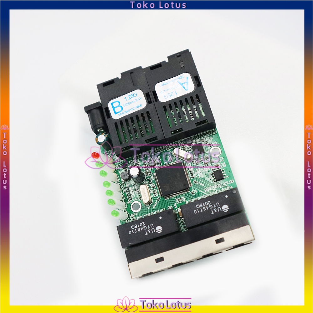 Fiber Optical Media Converter 2SC 4 RJ45 2F4E Ethernet PCBA board 10/100/1000M switch 4 RJ45 UTP 2 SC Gigabit [Bisa Bayar Ditempat]