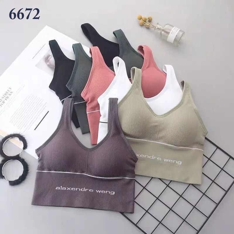 Alaxendre Weng BRA IMPORT BRA SPORT BRA GYM Olahraga Wanita BH Tampa Kawat Elastis